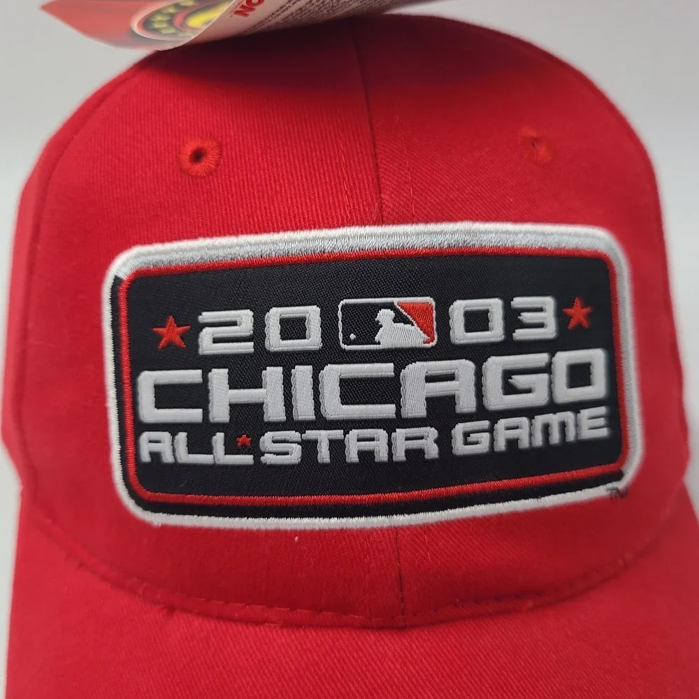 Vintage Dale Earnhardt Jr Hat Red NASCAR #8 MLB 2003‎ Chicago All Star Game Men